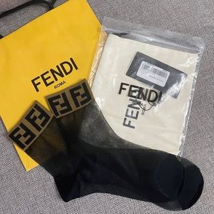 FENDI Black Sheer Forever Fendi Nylon Socks